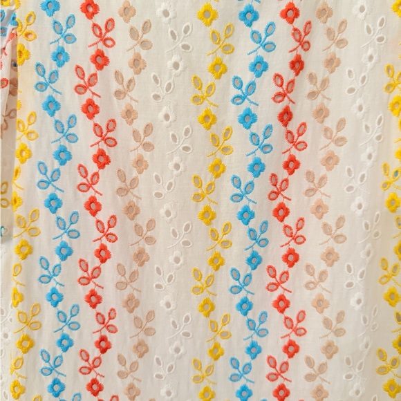 ANTONIO MELANI Dress Maxi Embroidered Eyelet Tiered  Size 2 Cotton Lined - Picture 6 of 8